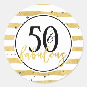 Stickers Gold 50 et fabuleux Anniversaire