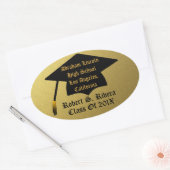 Stickers Gold & Black Custom Graduation (Enveloppe)