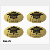 Stickers Gold & Black Custom Graduation (Feuille)