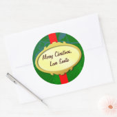 Stickers Gold Étiquette Red Ribbon Custom Holiday (Enveloppe)