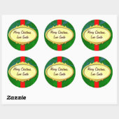 Stickers Gold Étiquette Red Ribbon Custom Holiday (Feuille)