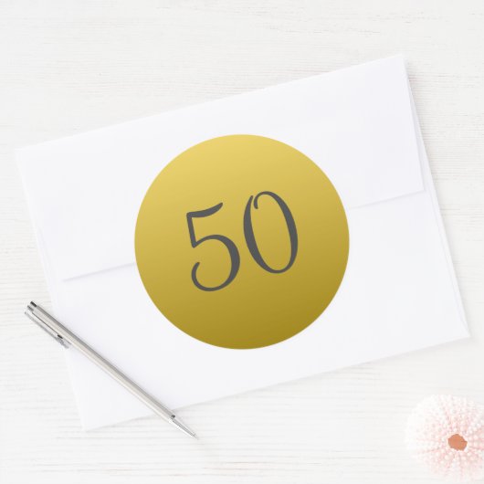 Stickers Golden 50e anniversaire de Mariage (Enveloppe)
