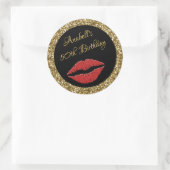 Stickers Golden Red Lips 50th Birthday (Sac)