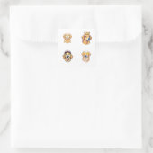 Stickers Golden Retriever Head 4 Pack (Sac)