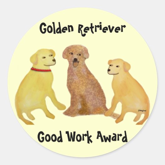 Stickers Golden Retrivers Good Work (Devant)