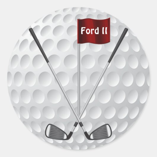 Stickers golf avec fer de golf, drapeau et VOTRE T (Devant)