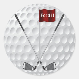Stickers golf avec fer de golf, drapeau et VOTRE T