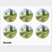Stickers Golf Golfer à vintage look (Feuille)