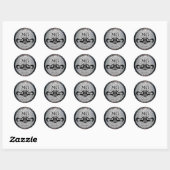 Stickers gothiques en damas noir fantaisie / Sceau (Feuille)