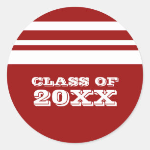 Stickers Graduation Rouge/Blanc Gras Gras
