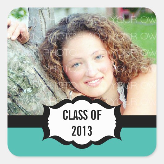 Stickers Graduation Simple, Turquoise (Devant)