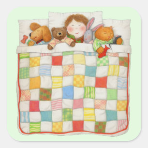 Stickers grand Carré COSY QUILT - Vert