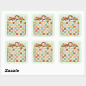 Stickers grand Carré COSY QUILT - Vert (Feuille)