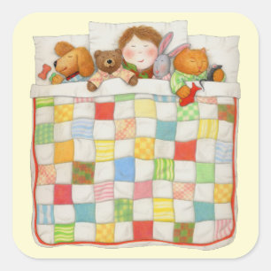Stickers grand Carré COSY QUILY - Jaune