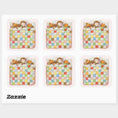 Stickers grand Carré COSY QUILY - Rose (Feuille)