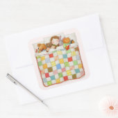 Stickers grand Carré COSY QUILY - Rose (Enveloppe)