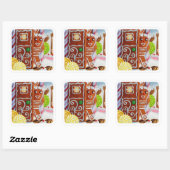 Stickers grand Carré GINGERBREAD MAN (Feuille)