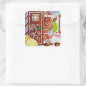 Stickers grand Carré GINGERBREAD MAN (Sac)