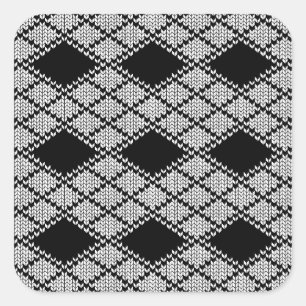 Stickers grand Carré JACQUARD NOIR KNIT