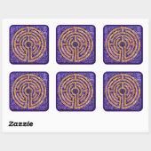 Stickers grand Carré LABYRINTH MOSAIC - Violet (Feuille)