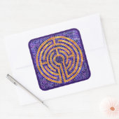 Stickers grand Carré LABYRINTH MOSAIC - Violet (Enveloppe)
