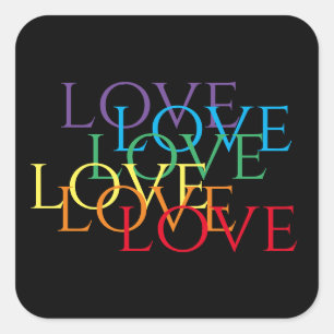 Stickers grand Carré RAINBOW LOVE II