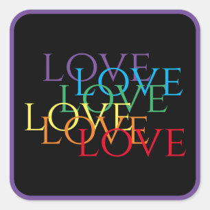 Stickers grand Carré RAINBOW LOVE II / Violet