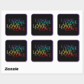Stickers grand Carré RAINBOW LOVE II / Violet (Feuille)