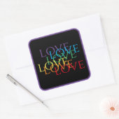 Stickers grand Carré RAINBOW LOVE II / Violet (Enveloppe)