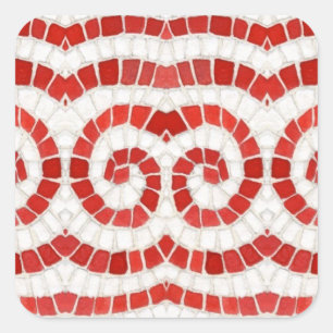 Stickers grand Carré ROUGE IONIC MOSAIC