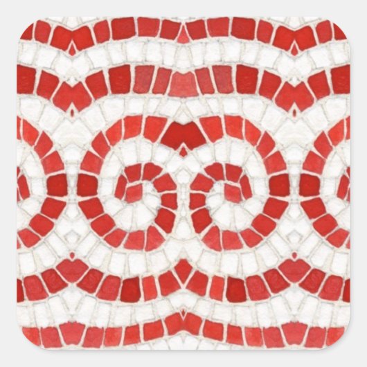 Stickers grand Carré ROUGE IONIC MOSAIC (Devant)