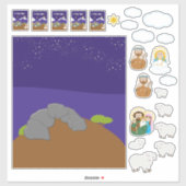 Stickers Grandes Scène De Nativité (Feuille)