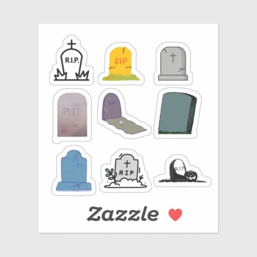 Stickers Gravestone (Feuille)