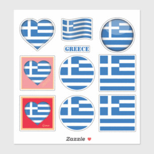 stickers Grèce & drapeau grec, coeur /sports