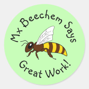 Stickers Green Bee Great Work