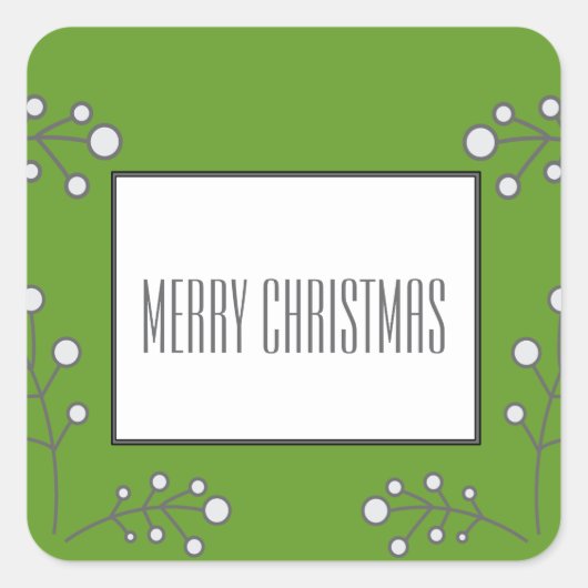 Stickers Green Modern Berry Holiday (Devant)