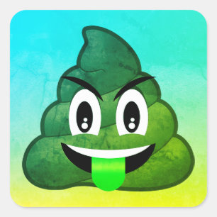 Stickers Green Poop Emoji Ombre