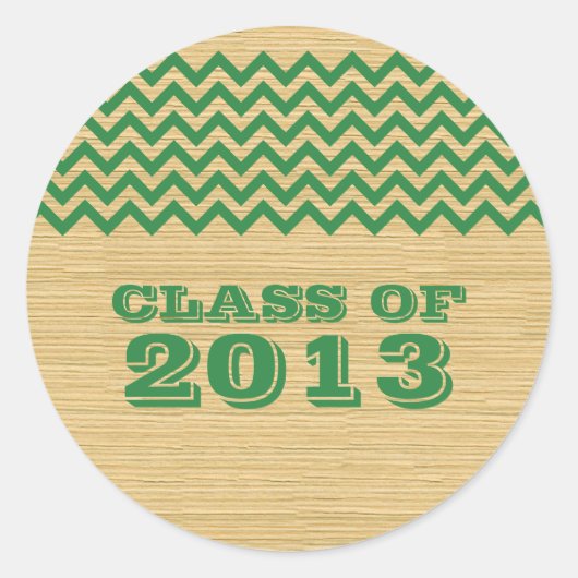 Stickers Green Rustic Chevron Graduation (Devant)