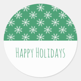 Stickers Green Simple Snowflake Holiday
