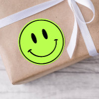 Stickers Green Smiley One Happy Dude/Gal Birthday