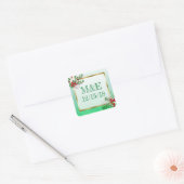 Stickers Green Winter Wedding Personnalisés (Enveloppe)