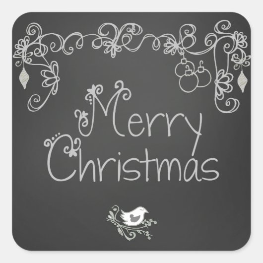 Stickers Gris Chalkboard Holiday Star Stickers (Devant)