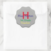 Stickers Gris Monogramme enseignant (Sac)