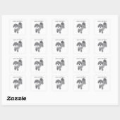 Stickers Gris Poodle #1 (Feuille)