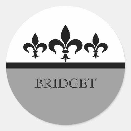 Stickers Gris Swanky Fleur De Lis (Devant)