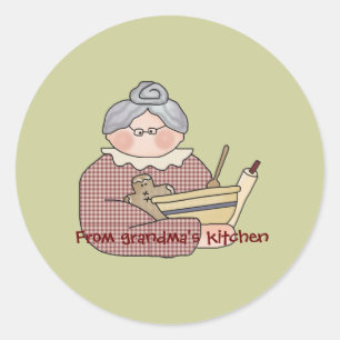 stickers....grootmoeder keuken ronde sticker