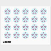 Stickers Grunge Superstar, Fuchsia (Feuille)