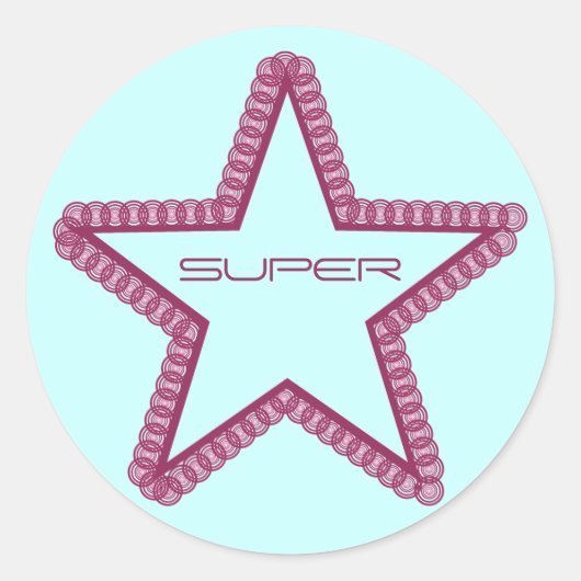 Stickers Grunge Superstar, Fuchsia (Devant)
