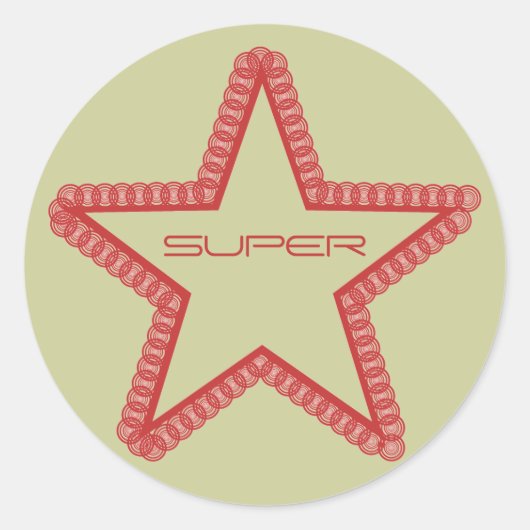 Stickers Grunge Superstar, Rouge (Devant)