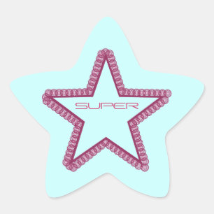 Stickers Grunge Superstar Star, Fuchsia